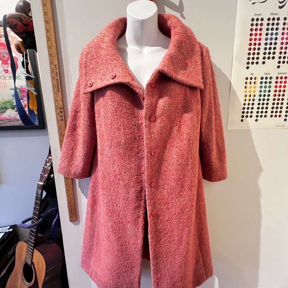 INC Pink Vintage Y2K Tweed Coat